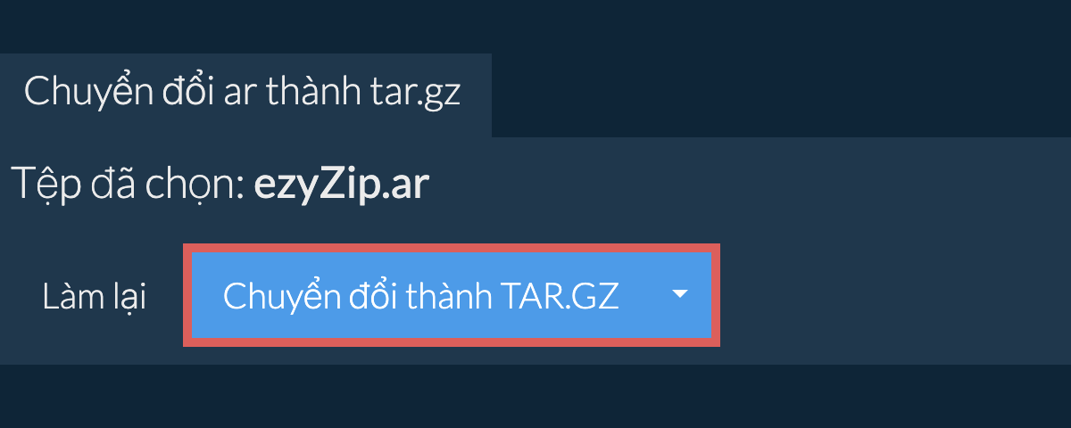 Bắt đầu chuyển đổi thành TAR.GZ