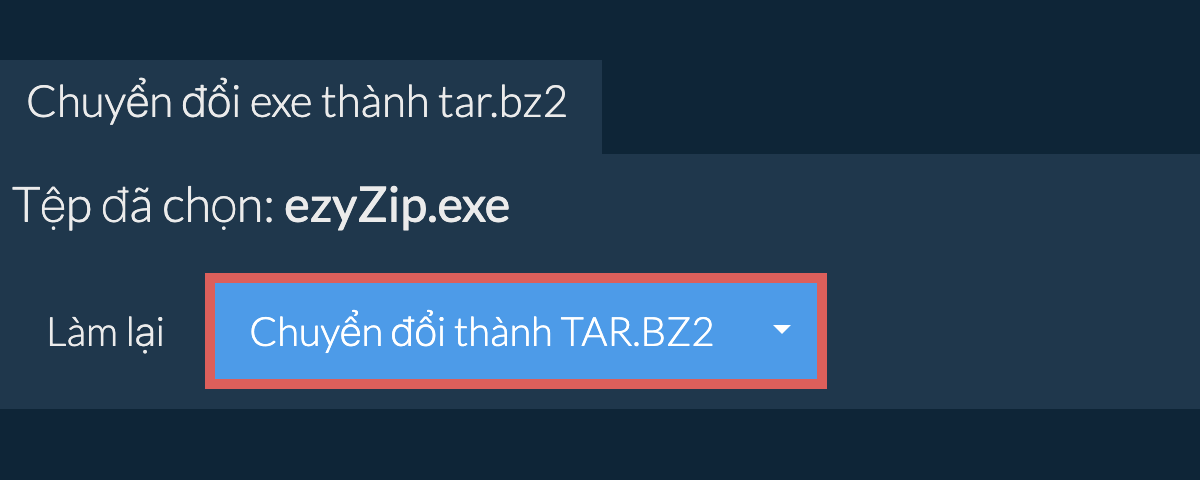 Bắt đầu chuyển đổi thành tar.bz2