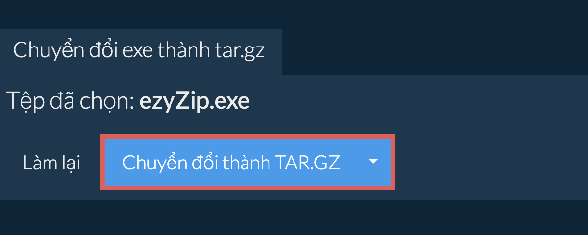 Bắt đầu chuyển đổi thành tar.gz