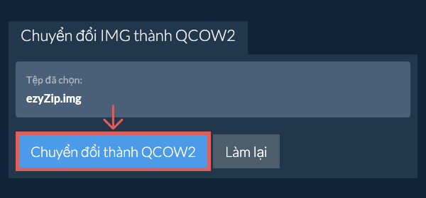 Bắt đầu chuyển đổi thành QCOW2