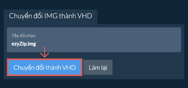 Bắt đầu chuyển đổi thành VHD