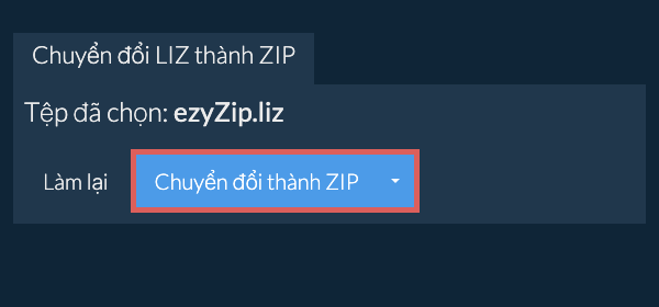 Bắt đầu chuyển đổi thành ZIP