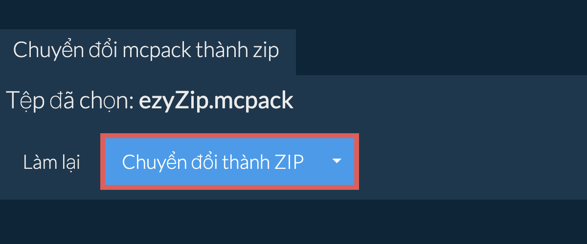 Bắt đầu chuyển đổi thành zip