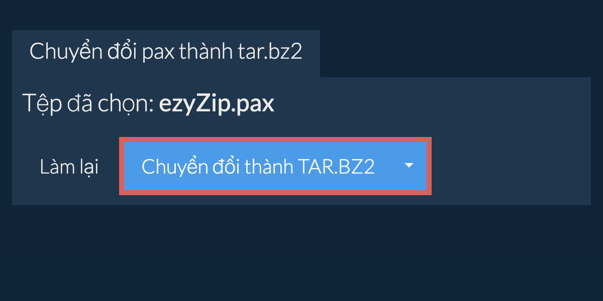 Bắt đầu chuyển đổi thành TAR.BZ2