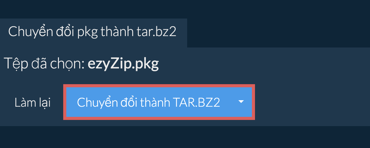 Bắt đầu chuyển đổi thành TAR.BZ2 Bắt đầu chuyển đổi thành TAR.BZ2