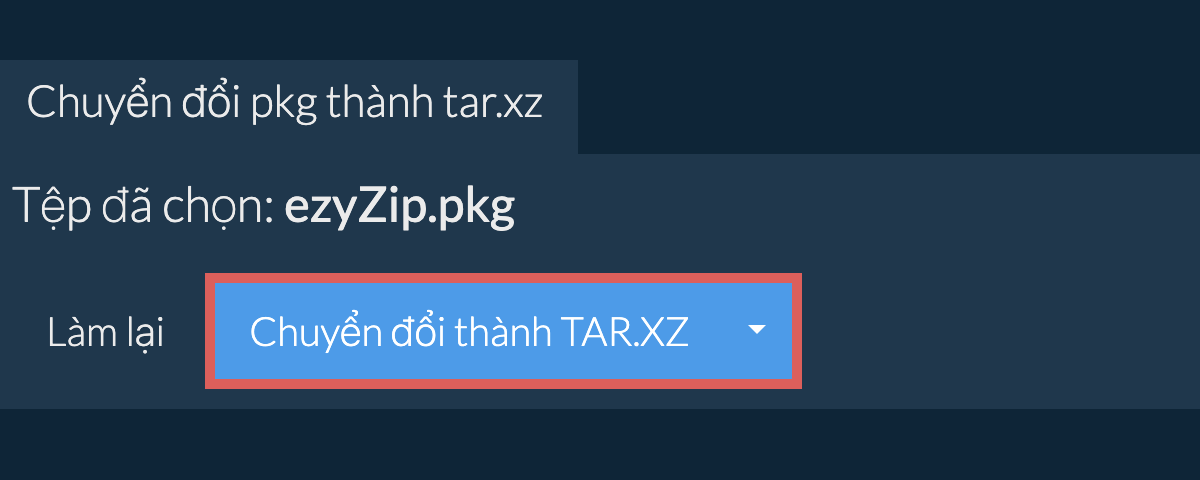 Bắt đầu chuyển đổi thành tar.xz