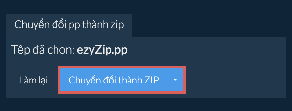Bắt đầu chuyển đổi thành zip