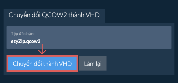 Bắt đầu chuyển đổi thành VHD