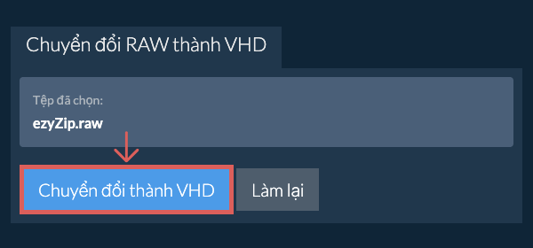 Bắt đầu chuyển đổi thành VHD
