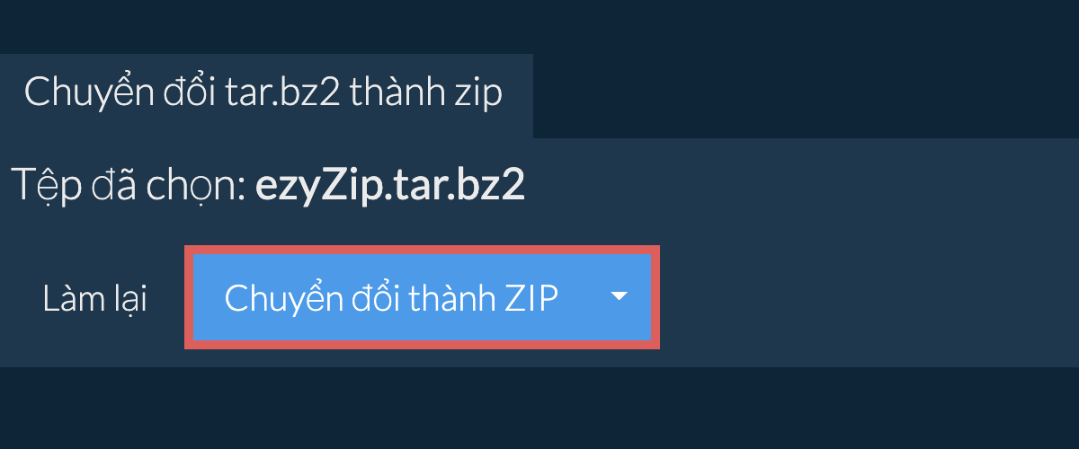 Bắt đầu chuyển đổi thành zip