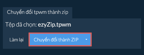 Bắt đầu chuyển đổi thành zip