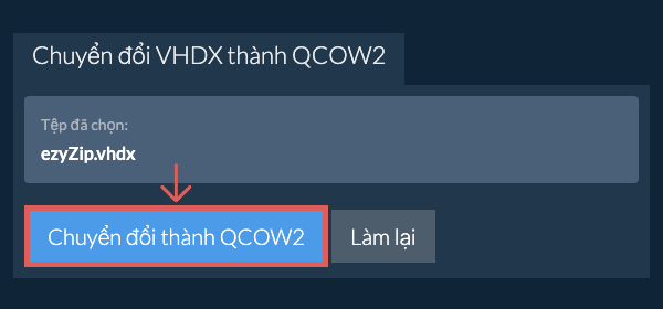 Bắt đầu chuyển đổi thành QCOW2