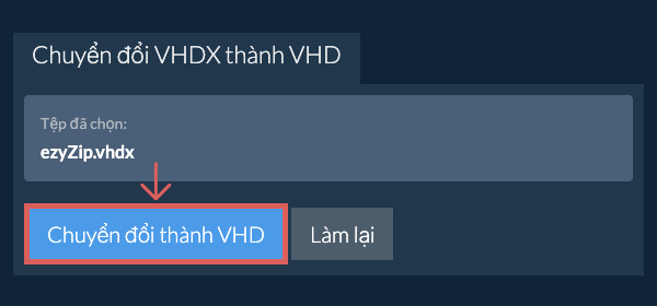 Bắt đầu chuyển đổi thành VHD