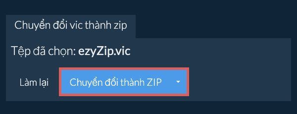 Bắt đầu chuyển đổi thành zip
