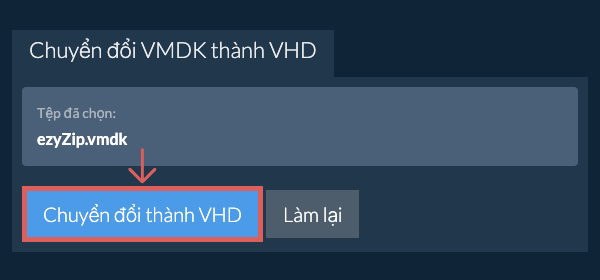 Bắt đầu chuyển đổi thành VHD