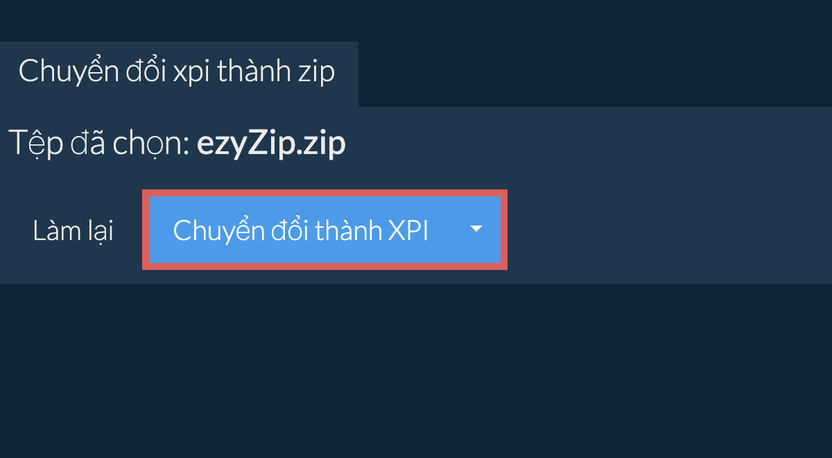 Bắt đầu chuyển đổi thành zip