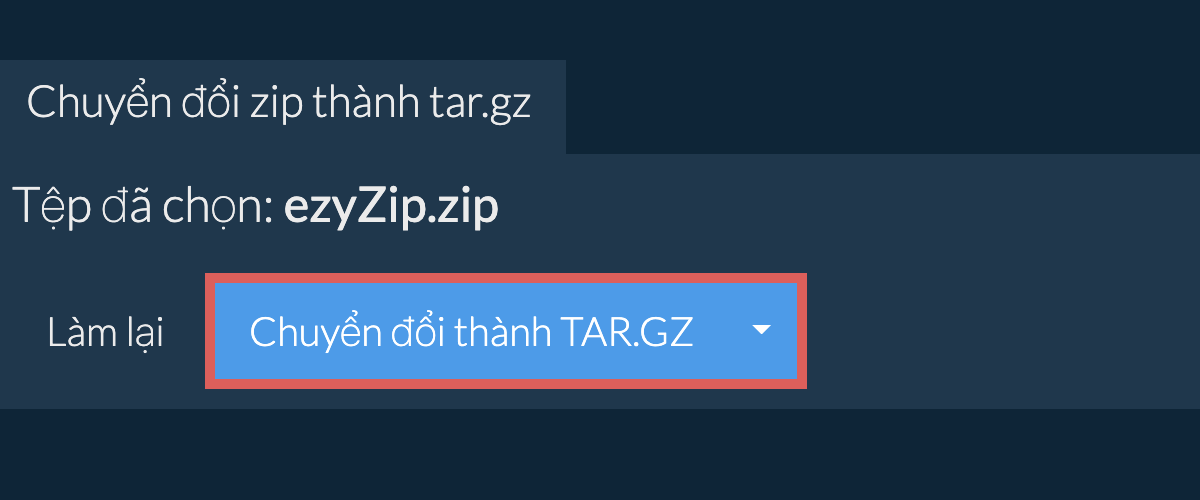 Bắt đầu chuyển đổi thành tar.gz