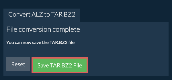 Save TAR.BZ2 File