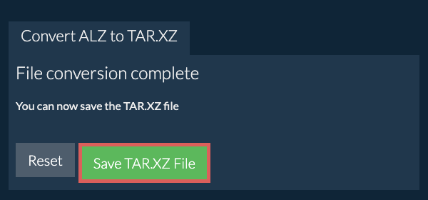Save TAR.XZ File