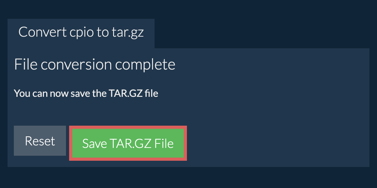 Save tar.gz File