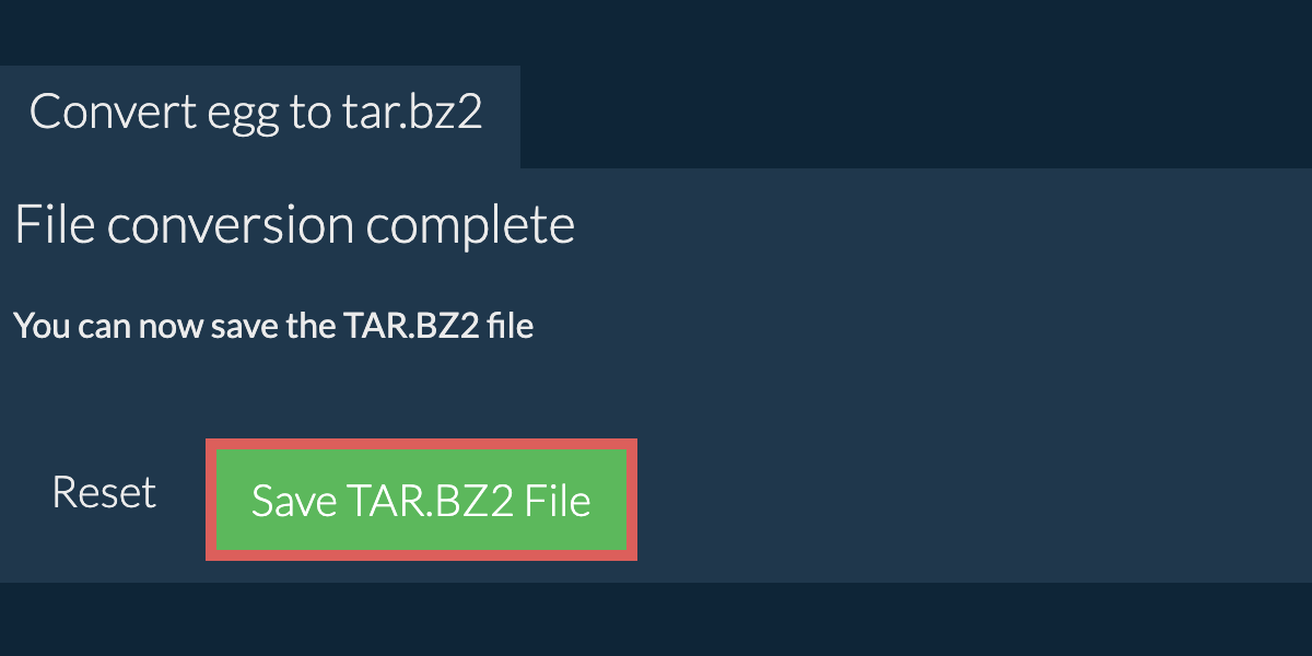 Save tar.bz2 File