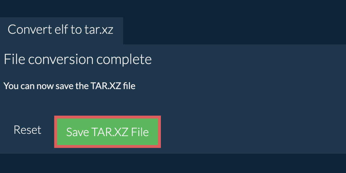 Save tar.xz File