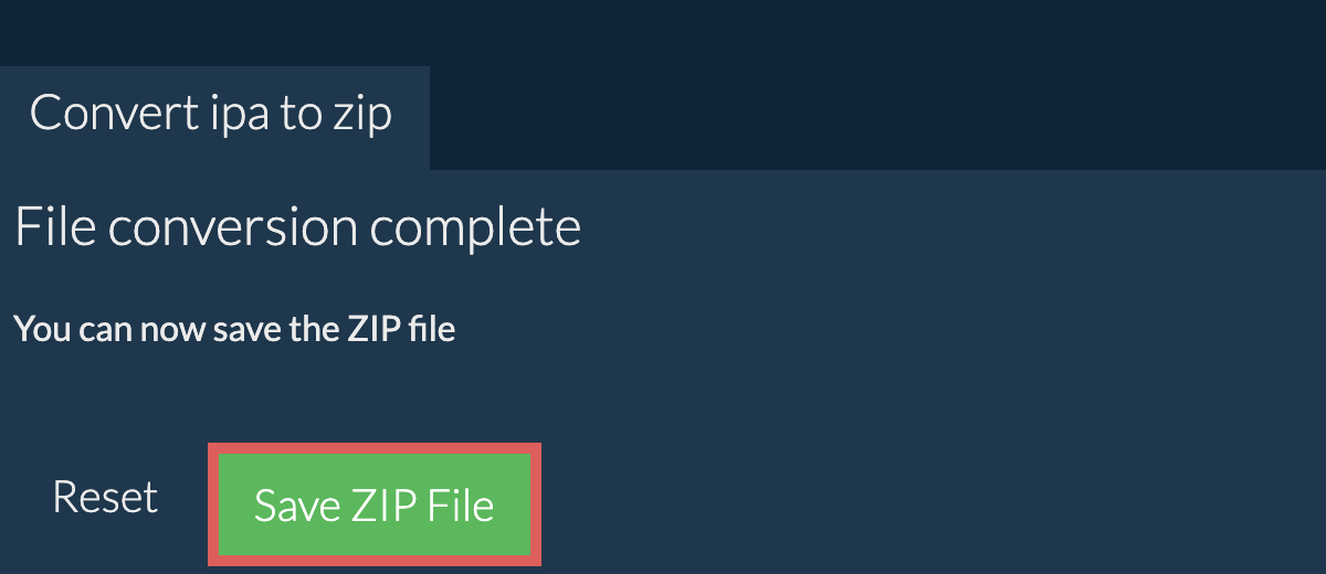 Save zip File