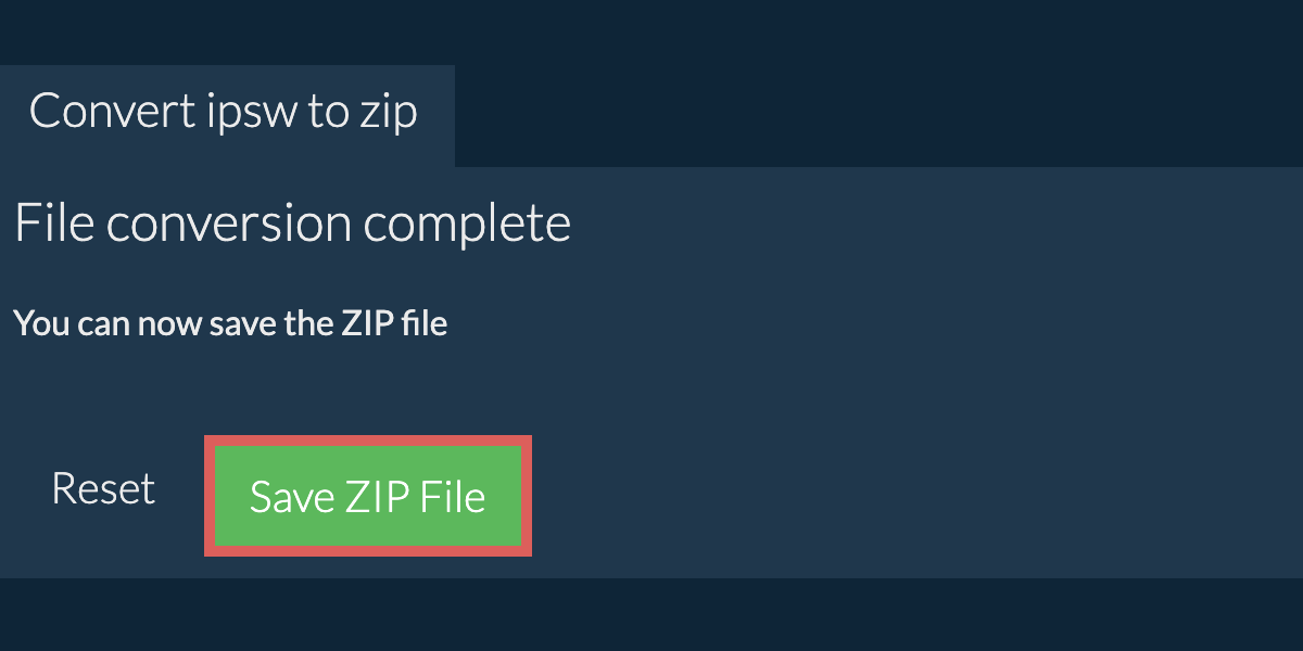 Save zip File