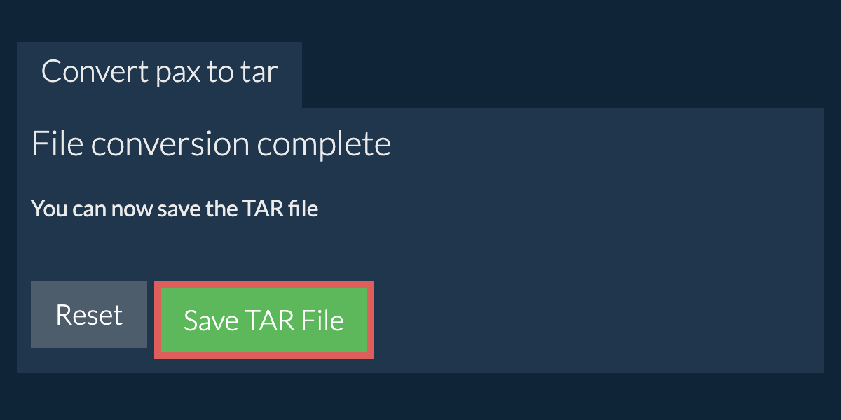 Save TAR File