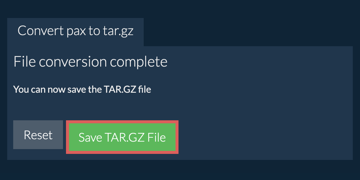 Save TAR.GZ File