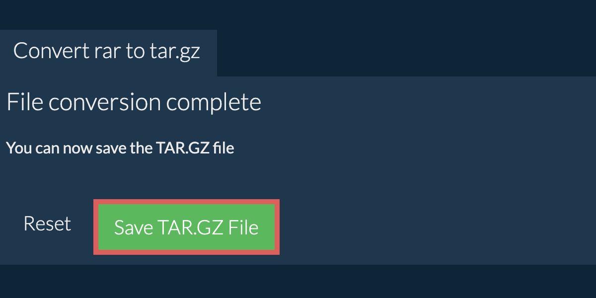 Save tar.gz File