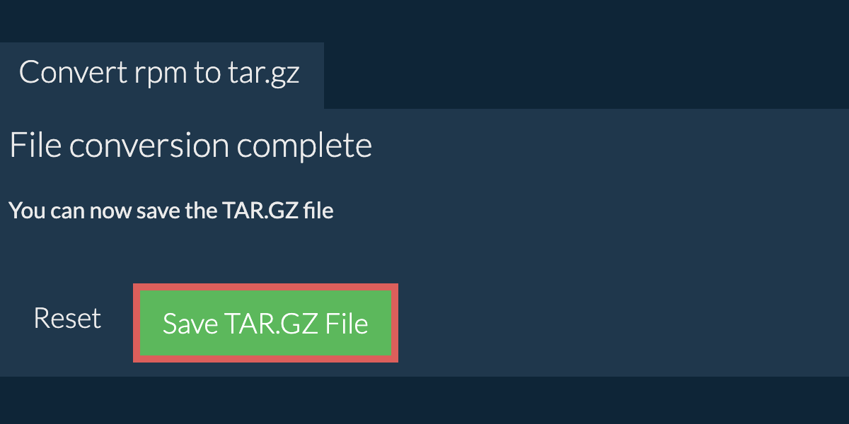 Save tar.gz File