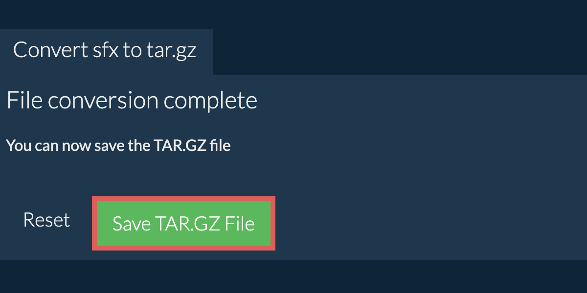 Save tar.gz File