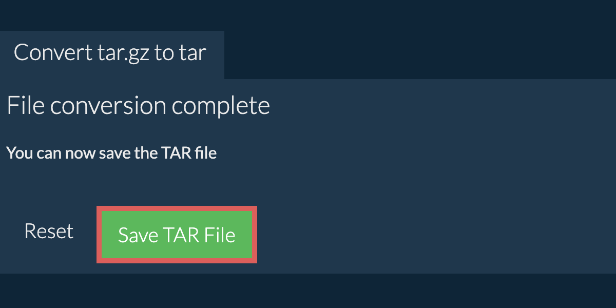 Save tar File