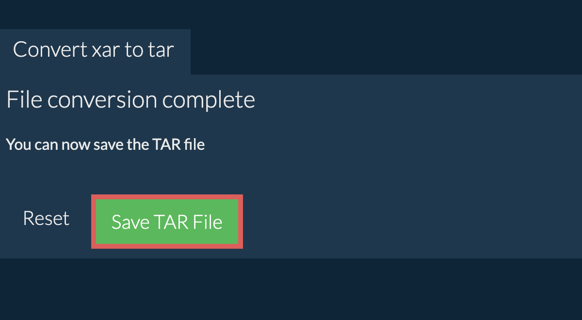 Save TAR File