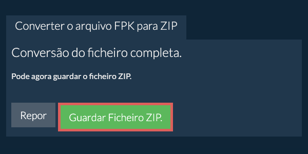 Guardar ficheiro ZIP