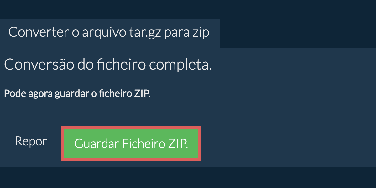 Guardar ficheiro zip