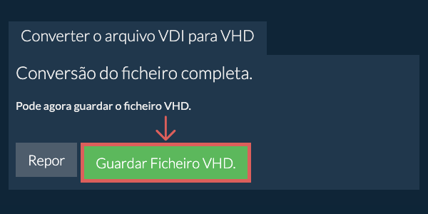 Guardar ficheiro VHD