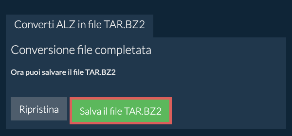 Salva file TAR.BZ2