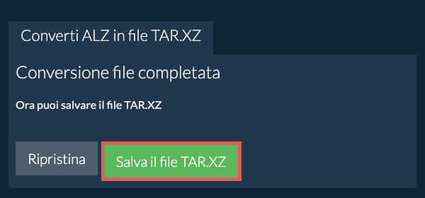 Salva file TAR.XZ