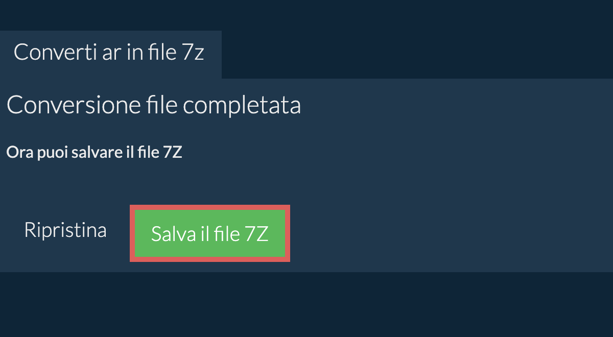 Salva file 7Z
