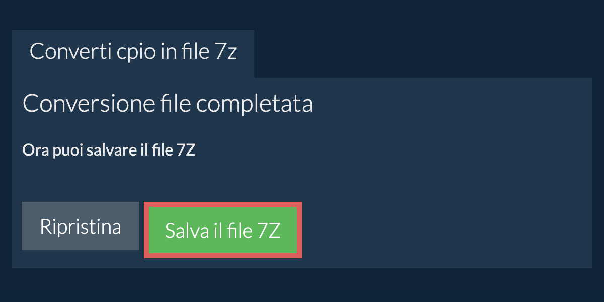 Salva file 7z