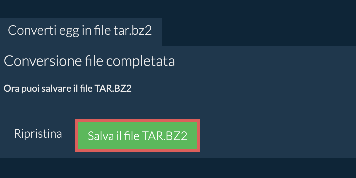 Salva file tar.bz2