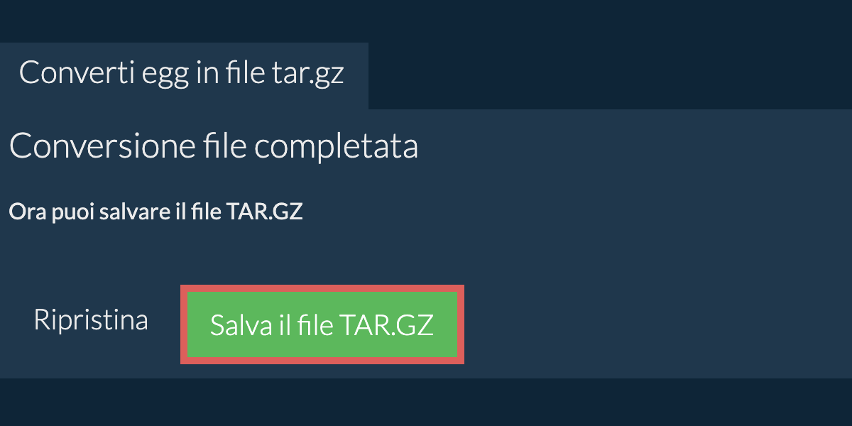 Salva file tar.gz