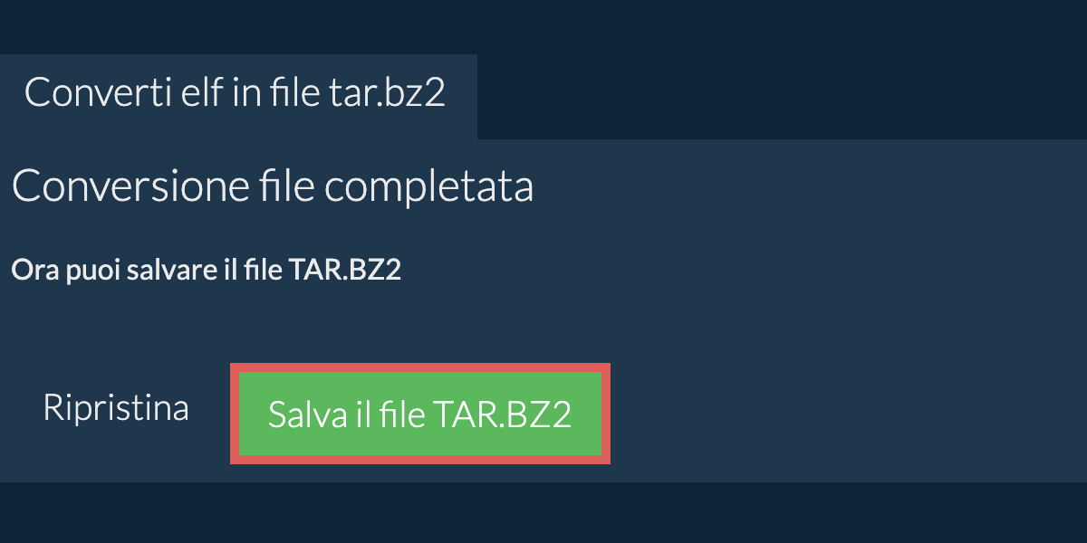 Salva file tar.bz2