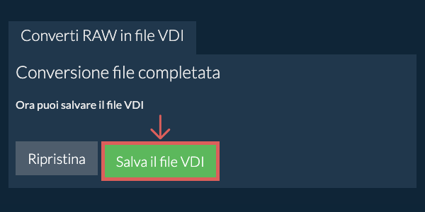 Salva file VDI