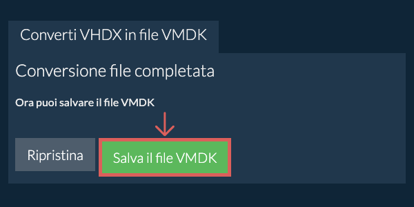 Salva file VMDK