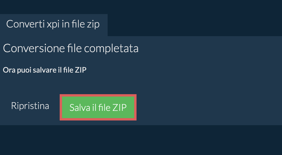 Salva file zip