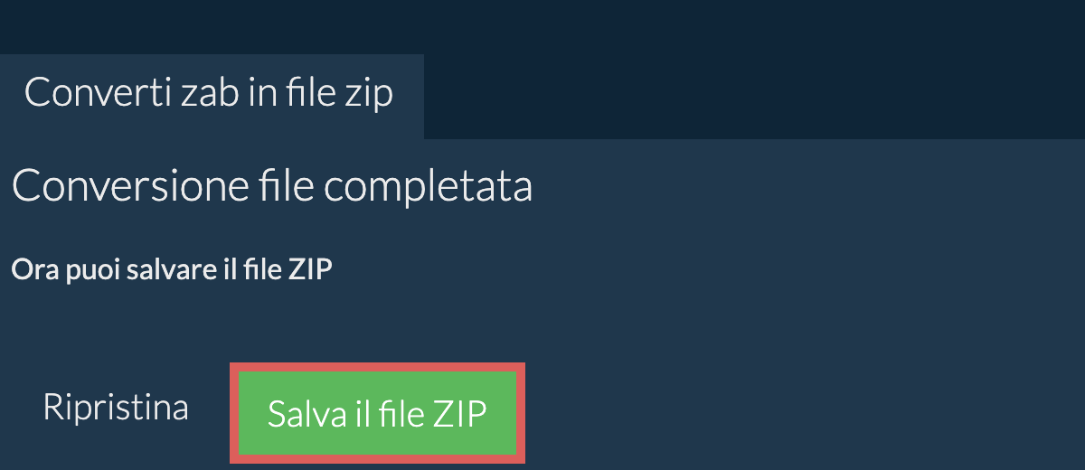 Salva file zip