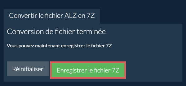 Enregistrer le fichier 7Z